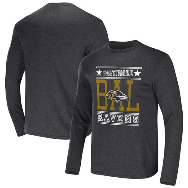 Men's Baltimore Ravens Heathered Charcoal x Darius Rucker Collection Long Sleeve T-Shirt